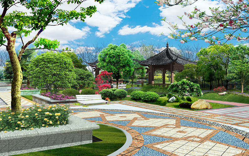 公園小廣場(chǎng)景觀效果圖